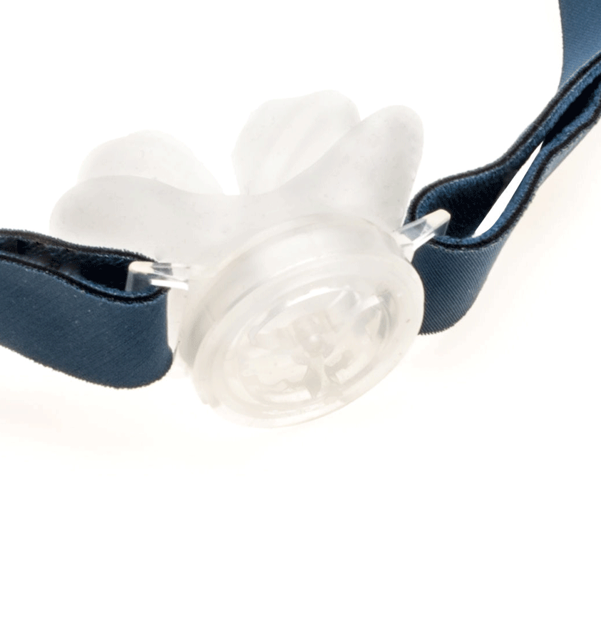 The OptiPillows EPAP nasal-pillow mask with adjustable valve